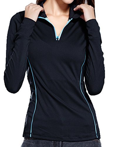 VOGUE CODE High Elasticity Athletic Half Zip-up Quick Dry Outwear Yoga Sweat Absorption T-shirt