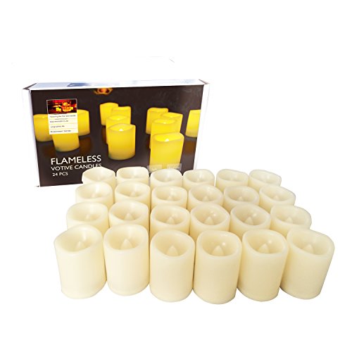 Candle Choice Set of 24 Premium Flameless Votive Candles, Battery