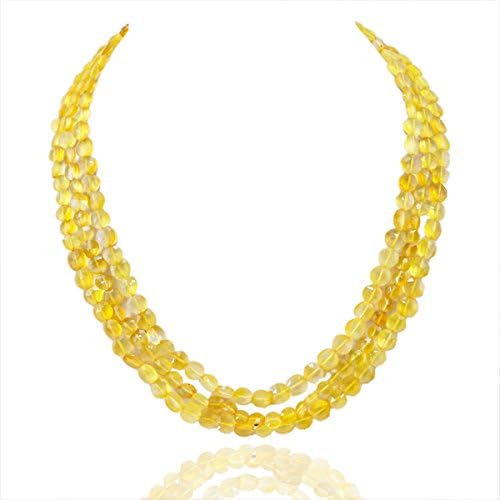 Shubham Jewels Lemon Quartz Gemstone Necklace for Women