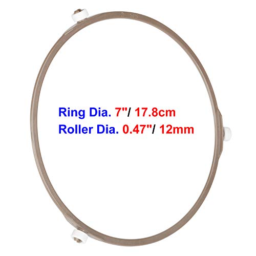 UniTry 7" Microwave Turntable Support, Microwave Oven Tray Support, Rotating Roller Ring (Ring Dia. 7 inches/ 17.8cm, Roller Dia. 12mm)