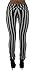 6065X - Women’s Plus Size Blk & Wht Striped 5 Pockets Classic Skinny Jeans