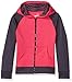 Hanes Girls' Big Tech Fleece Raglan Zip Hood, lotus pink, MEDIUM