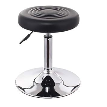 DuraComf Chrome Finish Base & PU Leather Restaurant Stool/Bar Stool/Office Stool/Shop Stool/Hotel Stool/Doctor Stool/Medical Stool/Warehouse Stool/Garage Stool (Standard, Black)