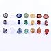 Vicien Chakra Stones Reiki Healing Crystal with Engraved Chakra Symbols Holistic Polished Stones, Natural Rough Raw Stone, Chakra Tumbled Stones Polished Crystals Set of 21