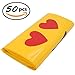 Cevinee 50PC Glossy Merchandise Bags, Handy Retail Shopping Bags, Cute Party Favor Bags - Emoji in Love - No Gusset - Die Cut Handle - 9