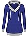 Timeson Women's V-Neck Long Sleeve Pullover Hoodies with Kangaroo Pocket