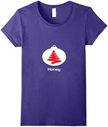 Womens Couple Christmas T shirt Honey XL Purple