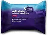 Clean & Clear Night Relaxing All-In-One Cleansing Wipes, 25 ea