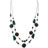 Unique Handmade Jewelry Blue Green Purple Crystal Glass Multilayered Necklace