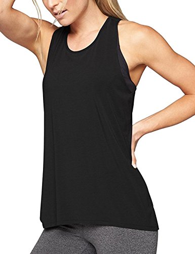 Locryz Womens Cross Back Yoga Shirt Activewear Workout Clothes Racerback Tank Top (XXL, Black)
