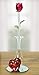 BANBERRY DESIGNS Roses - Crystal Red Rose in Glass Vase - Red Decorative Hearts on a Mirrored Base - Gifts for Her - I Love You Gift