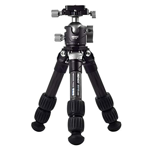 MENGS TS-223C Carbon Stativ Arca-Swiss kompatibel, Kompakt Leichtes Stativ inkl BH-36 Panorama Kugelkopf u Stativtasche