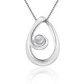 LGSY Sterling Silver Simple Waterdrop Bail Pin Pendant Fitting for Pearl Jewelry, Design Pendant Mount for Women DIY Jewelry Making