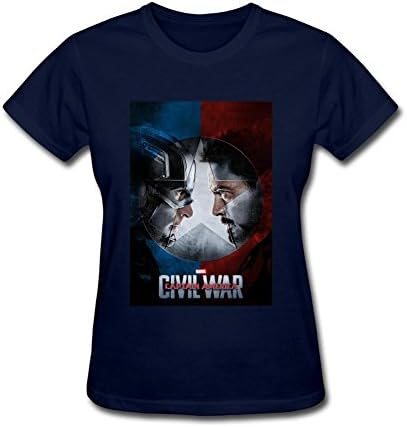 ZHSM Captain Versus Iron Man Tshirt Women's Royal Blue M