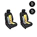 2 Sets Car Seat Heater Kits, Carbon Fiber Heat Pads, DC 12V, Universal Fit, Hi/Lo Temperature Switch 131~158 ℉ Included