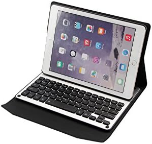 MUSTTRUE New Keyboard Case - Aluminum alloy Slim Shell Stand Cover with Magnetically Detachable Wireless Bluetooth Keyboard for Apple iPad 10.5" 2017 Release Tablet, With backlight (black)