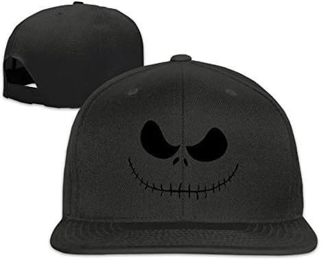 Unisex Nightmare Pumpkin King Face Flexfit Ajustable Flat Cap Black