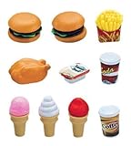 Deluxe Fast Food Lunch Play Set for Kids with Burgers, Chicken, Fench Fries, Ice Cream Dessert and Drinks
