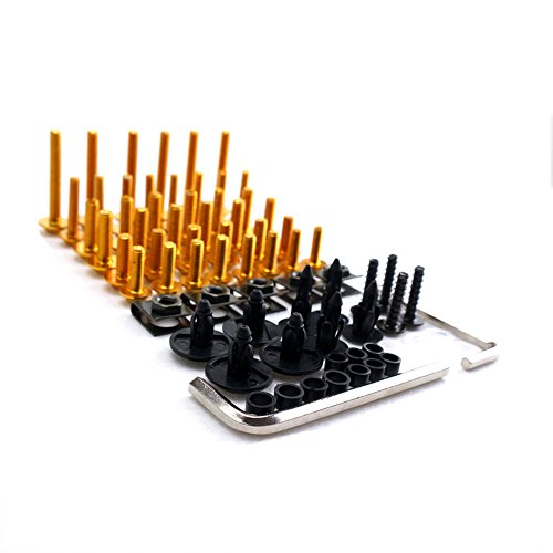 Motorcycle Kits Complete Bolt Fairings Bolt Kits screw Clips For Yamaha Honda Suzuki Bmw Kawasaki Ktm Ducati MT07 MT09 Z1000 CBR1000RR CBR600RR (Gold, 2)