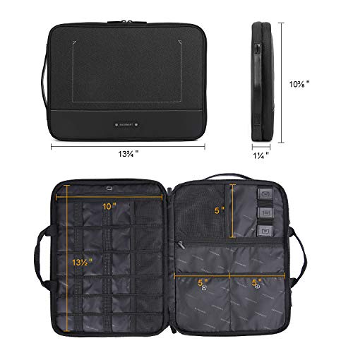 BAGSMART Travel Organizer Electronics Laptop Accessories Bag with 15 inch MacBook Pro Compartment, for Cable, Adapter, Hard Drives, 12.9 inch iPad Pro, Black - Thumbnail 6
