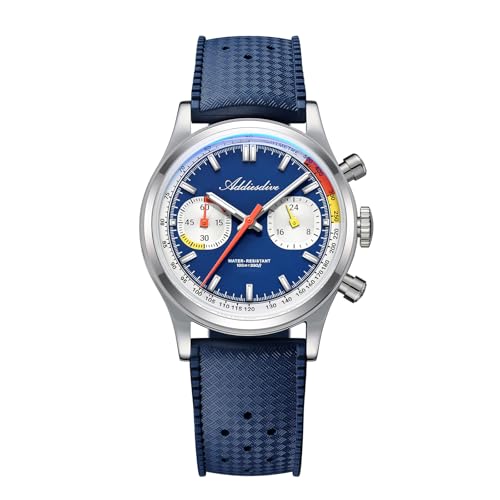 ADDIESDIVE Men’s 38mm Quartz Chronograph Watch, 100M Water-Resistant, BGW9 Luminous, 316L Stainless Steel, Nylon Strap, FKM, Rubber