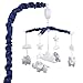 Navy Blue Musical Mobile With Elephants, Clouds and Stars by The Peanut Shell