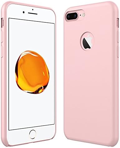 iPhone 7 Plus Case, PENJOY Premium Liquid Silicone Gel Rubber Slim Fit Soft Shockproof Protective Case with Microfiber Cloth Lining Cushion for Apple iPhone 7 Plus 5.5 inch (2016), Pink
