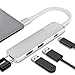USB C Hub Adapter, Trianium Aluminum Multi Port Charger Dock USB Type C to HDMI/USB C / 2 USB-A 3.0 Port [Pass-Through Charging] for MacBook Pro,Chromebook, Phone,Hard Flash Drive,Other USB C Laptop