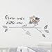 Bedtime Originals Little Rascals Grow Wise One Owl Wall Appliques, Gray/White
