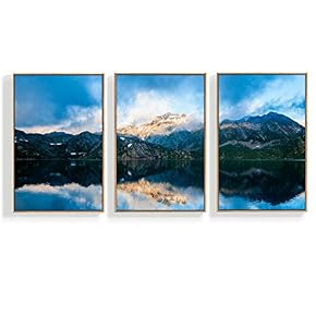 Canvas Wall Art for Living Room, Bedroom Mountain Framed Canvas Prints for Home Decoration Ready to Hang - 16"x24"x3 Panels