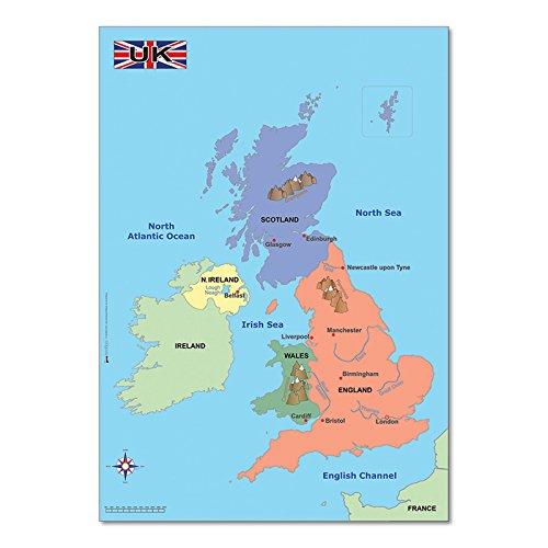 Wildgoose Education WG3514 Simple UK Map, 67 cm x 57 cm