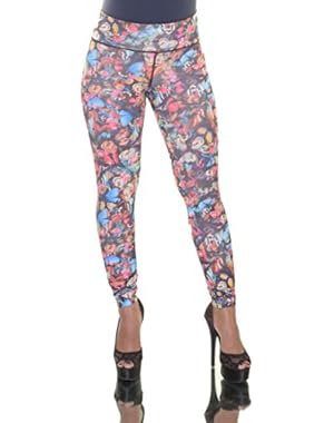 Jessica Simpson Juniors The Warm Up Butterfly Printed Active Performance Leggings