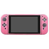 MennBir TPU Anti-Scratch Back Case for Nintendo Switch Ergonomic Accessories Skin With Joy-Con & Thumb Grips , Soft Protective TPU Cover Case Crystal Clear Shock(Pink)