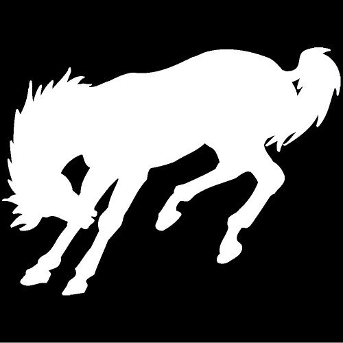 Horse Bucking Bronco Decal Sticker (white), Decal Sticker Vinyl Car Home Truck Window Laptop