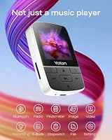 YOTON MP3 Player Bluetooth 5.2 64GB Expandable Mini Clip FM Radio White view 5