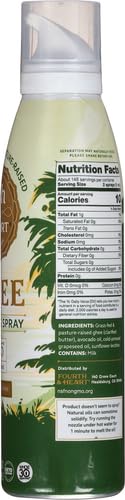 4TH & HEART ORIGINAL GHEE OIL NON-STICK COOKING SPRAY, MADE WITH GRASS-FED, PASTURE-RAISED GHEE, KETO, LACTOSE-FREE, CERTIFIED PALEO BAKING SPRAY (5OZ)