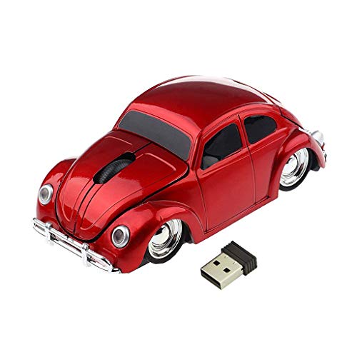 FASBEL for VW Beetle Sports Car Mouse Wireless Mouse Portable Computer Laptop Mice Optical Mouse (Red)