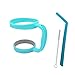NEW DESIGN Anti-slip Handle for 30 Oz YETI Rambler - Fits RTIC Tumbler SIC Cup Thermik and other 30 ounces Tumblers- with Free Silicone Drinking Straw + Cleaning Brush - Teal (Tumbler not included)