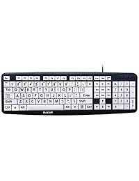 nuklz teclas grandes Impresión Teclado de computadora Wired USB Color Blanco   Color Blanco Teclas con alto contraste letras