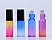 Wresty 5ml Rainbow Gradient Color Glass Essential Oil Roller Bottles - 20 Pack Empty Aromatherapy Perfume Rollerball Vials, Refillable Sample Roll On, Opener and Dropper Included