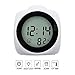 Digital Projection Alarm Clock Soft Blue LED Backlight Indoor Temperature Display Music Clock Battery Operated, White