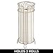 mDesign Decorative Free Standing Toilet Paper Holder Stand with Storage for 3 Rolls of Toilet Tissue - for Bathroom/Powder Room - Holds Mega Rolls - Durable Metal Wire Design - Pearl Champagne