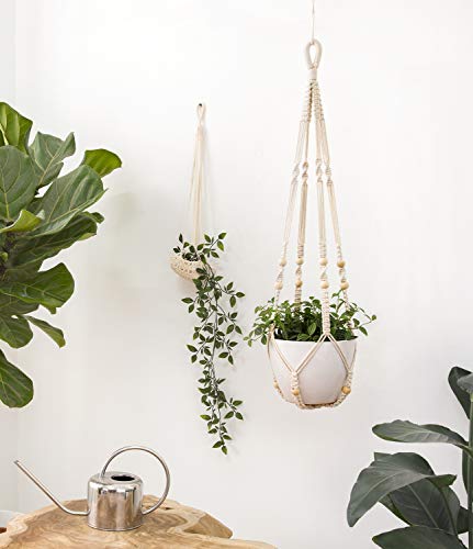 image for Mkono Macrame Plant Hangers Indoor Hanging Planter Basket Flower Pot H