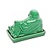 CKB Ltd Buddha Budai Decoration Vintage Home Butter Dish - Novelty Cool Tray with Lid (Jade Green)