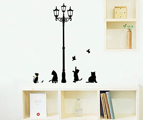 ZooYoo Black Cat Removable Wall Sticker Decal