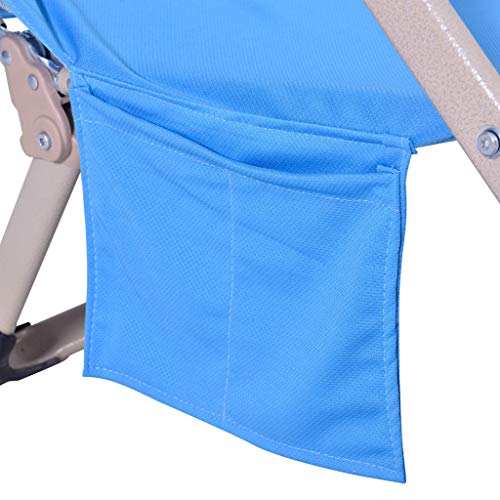 Beach Chair Pool Towels -Towel Accessories Include Pillow and Side Pockets. No Clips Needed. Lounge Chaise Cover Great for Sunbathing at Hotel (Blue) - Thumbnail 2