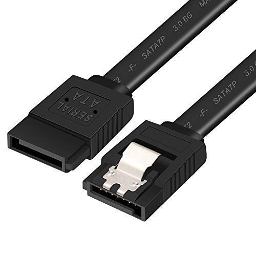 Yeung Qee 5 Pack SATA Cables III 6 Gbps Straight HDD SDD Data Cable with Locking Latch, 18 Inch Compatible SATA HDD, SSD, CD Drive, Writer (Black)