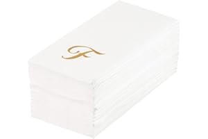 Restaurantware Paper Napkins 50 Count 15.75 x 7.87 Inch Quilted Luxury Disposable Airlaid Napkins Gold Linen-Feel Elegant Nap