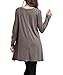 Sanifer Women Lace Long Sleeve Tunic Top Blouse (X-Large, Coffee)