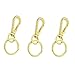 Jekewin 3PCS Lobster Clasps Claw Keychain Keyring Key Holder Gold Plated With Split Rings Keyring